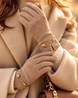 Guantes beige