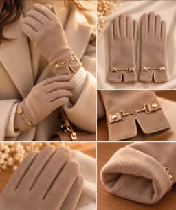 Guantes beige