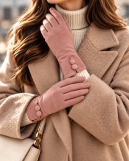 Guantes botón rosa